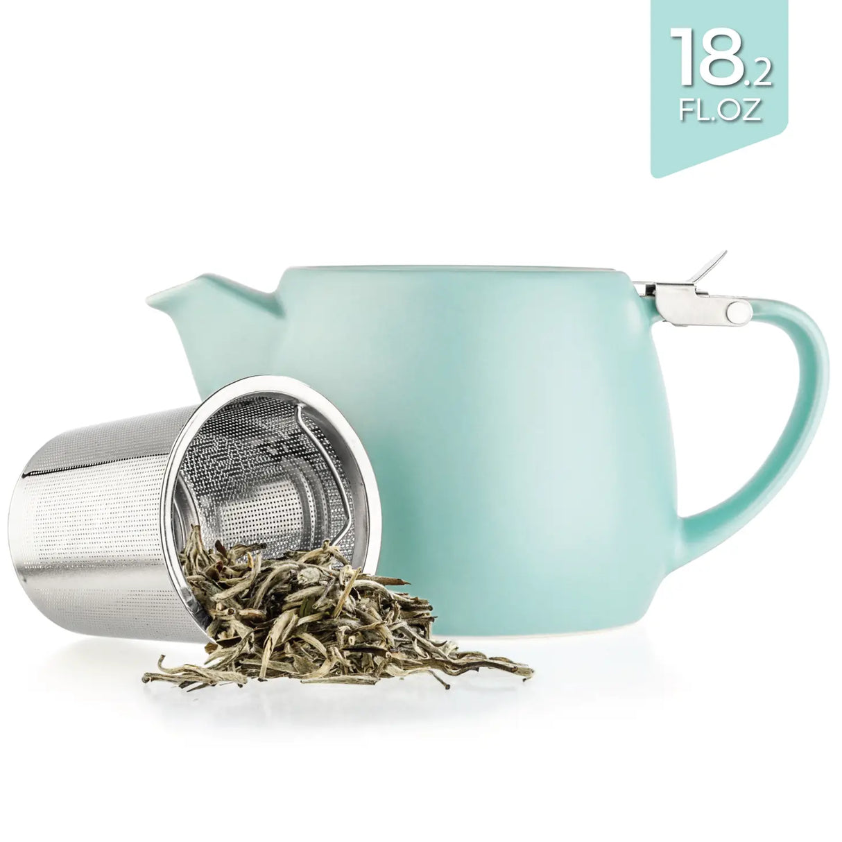 Pluto Turquoise Porcelain Teapot Infuser 18.2 oz.