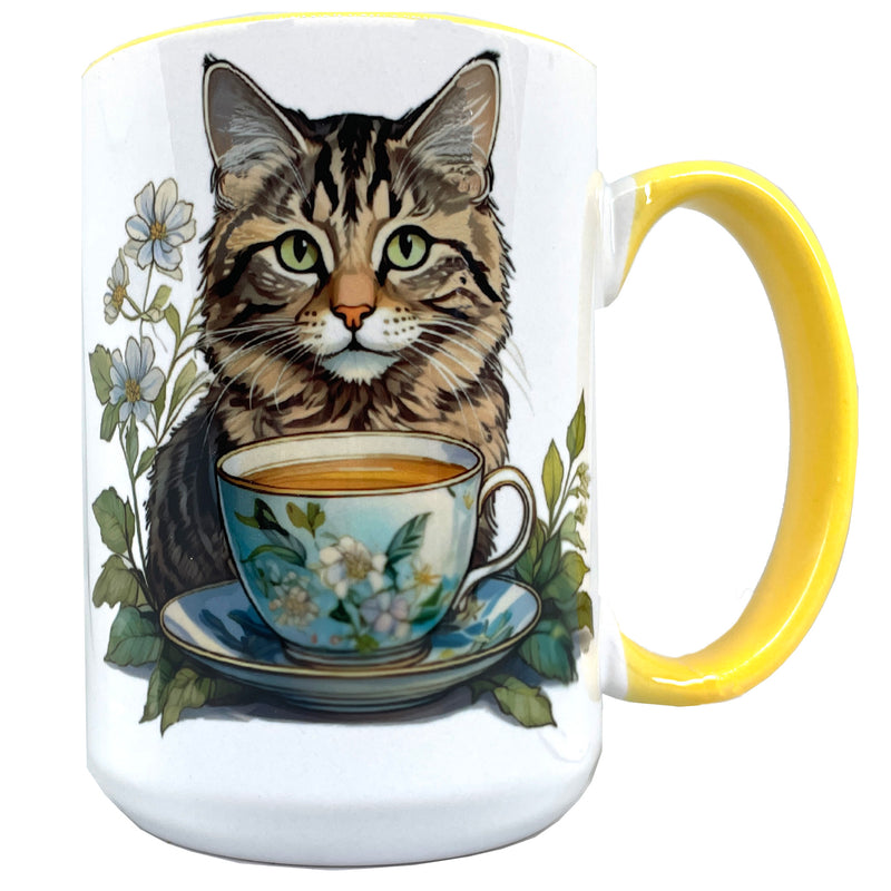 Artisan Tabby Cat 15 oz Mug