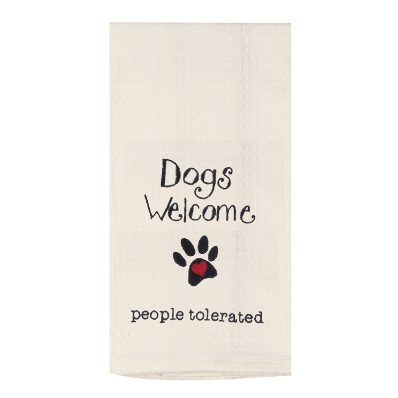 Dog - Dogs Welcome - People Tolerated Tea Towel
