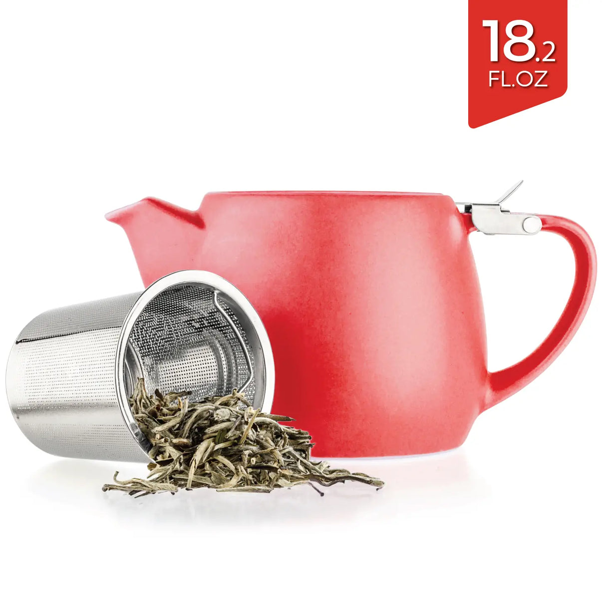 Pluto Red Porcelain Teapot Infuser 18.2 oz.