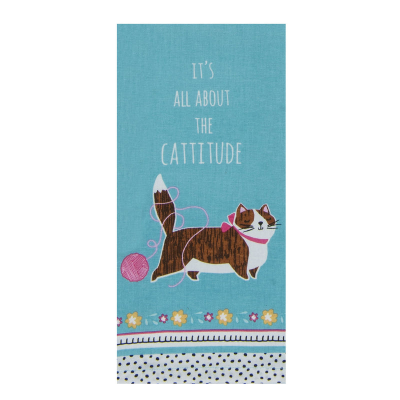 Cat - Cattitude Tea Towel