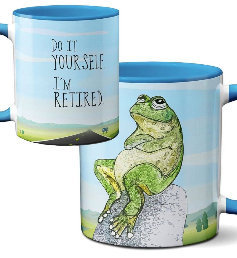 Retired Frog Blue Mug - Pithitude