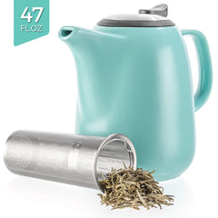 Daze Turquoise Ceramic Teapot w/Infuser 47 oz