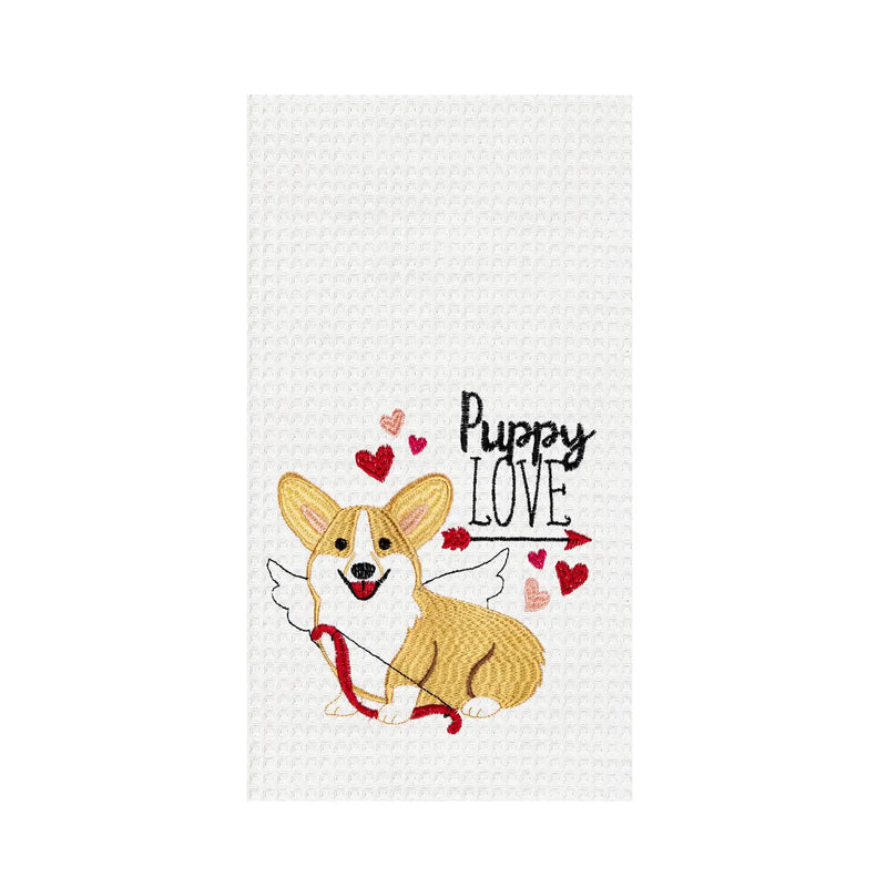 Corgi Puppy Love Tea Towel